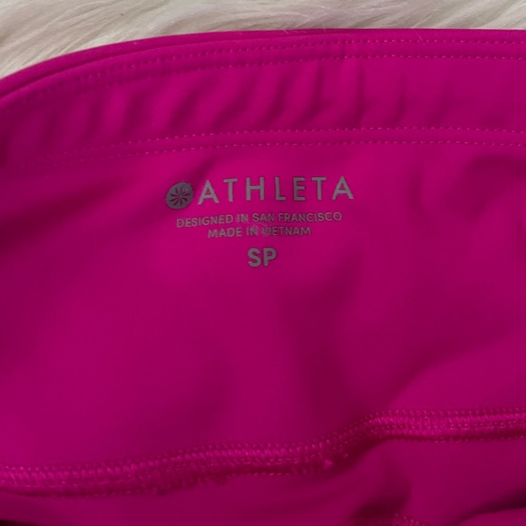 {Athleta} Mesh Contender Capri Leggings In Powerlift Pink - Womens Small Petite - Picture 5 of 10